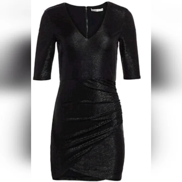 Alice + Olivia Judy Ruched Metallic Dress Size 10 NWT - Picture 6 of 14